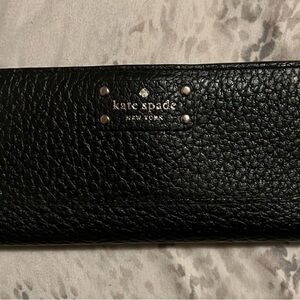 Kate Spade Black Pebbled Card Holder